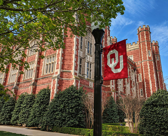 OU flag on Norman campus